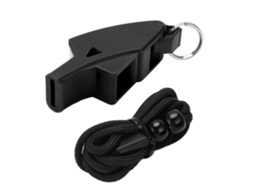 Apito Profissional para Árbitro de Futebol com Corda, Prático e Conveniente, Preto