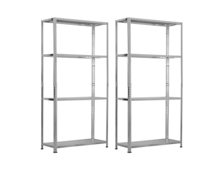 Pack De 2 Estantes Modulares Metálicas Steelsmart Com 4 Prateleiras 160kg 145x30x70cm 7house