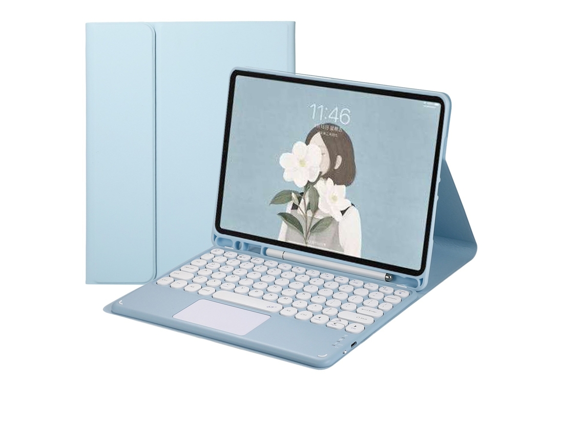 Lurelia Capa Com Teclado Bluetooth Para Xiaomi 5pro Com Tipo De Toque E Azul Acinzentado