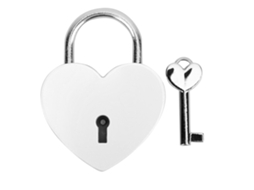 Cadeado Heart Lock Branco com Chave