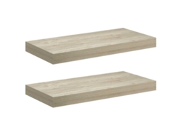 Prateleiras de Parede Suspensas 2 Pcs 50x23x3,8cm MDF Carvalho MAISON EXCLUSIVE