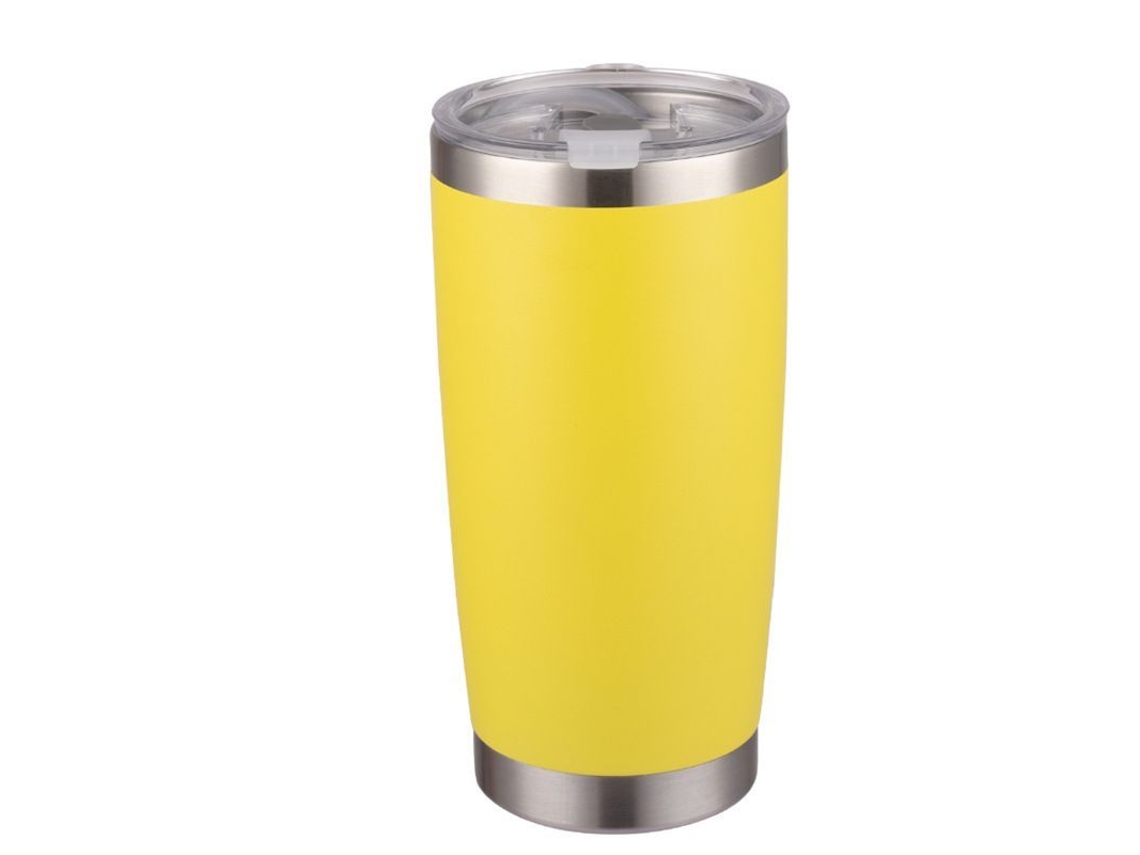2026 taza Termo de Acero Inoxidable para Exterior 20 Oz, Aislada Al Vacío Con Tapa Magnética Color Amarillo