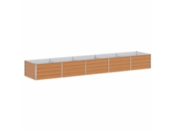 Conjunto 1 Cama De Jardim Vidaxl Castanho Aço (400 X 80 X 45 Cm)