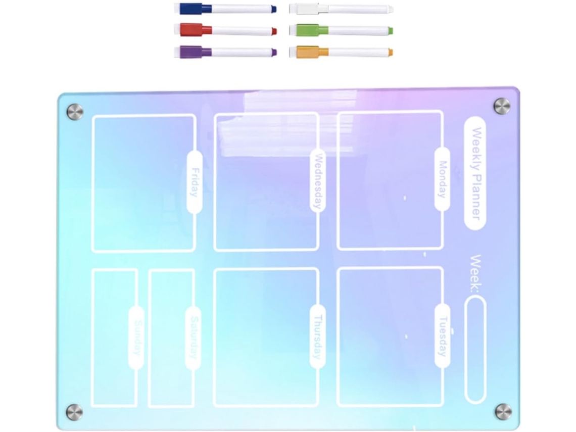 Tableau Planning Semaine Effaçable Para Refrigerador Magnético Em Acrílico Colorido Calendrier Hebdomadaire