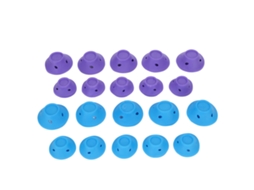 20pcs Bigodes De Cabelo Silicone Sem Calor Diy Para Cabelo Longo Médio Curto Roxo Azul