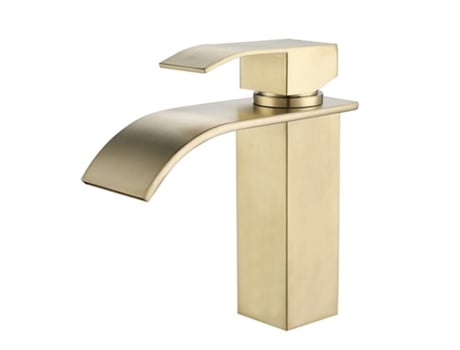 Torneira De Lavatório Cascata Dourada, Água Quente E Fria Ajustável Relavaev