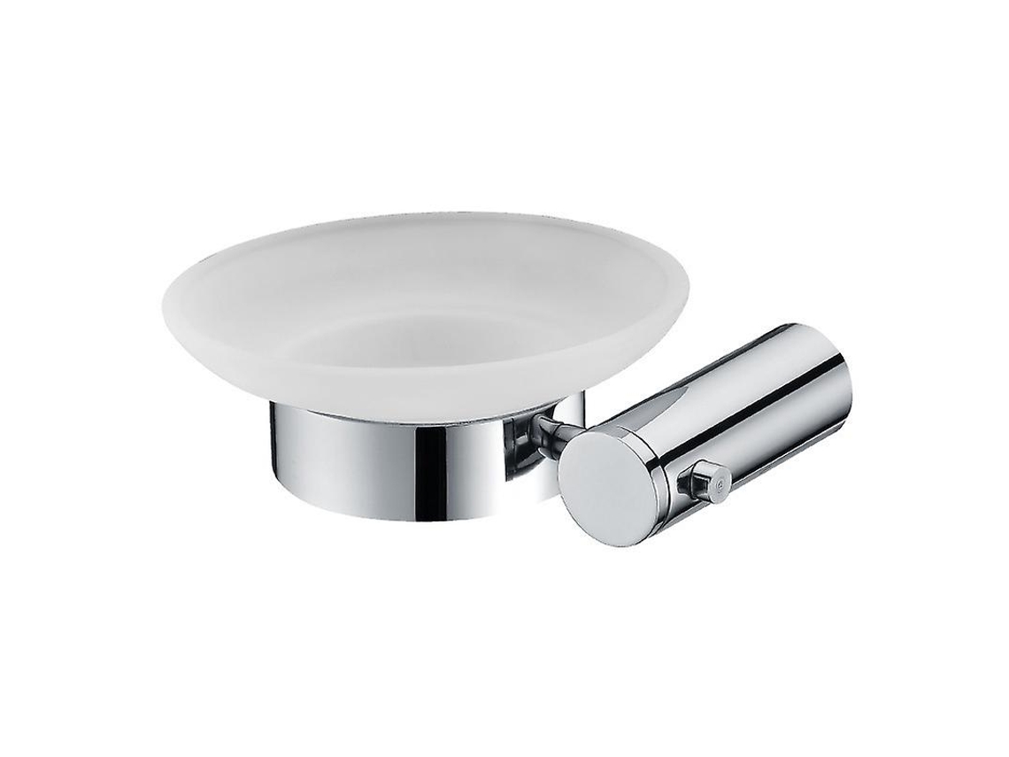 Saboneteira para banheiro em aço inoxidável 18/10 com acabamento polido e design moderno para uso intenso.