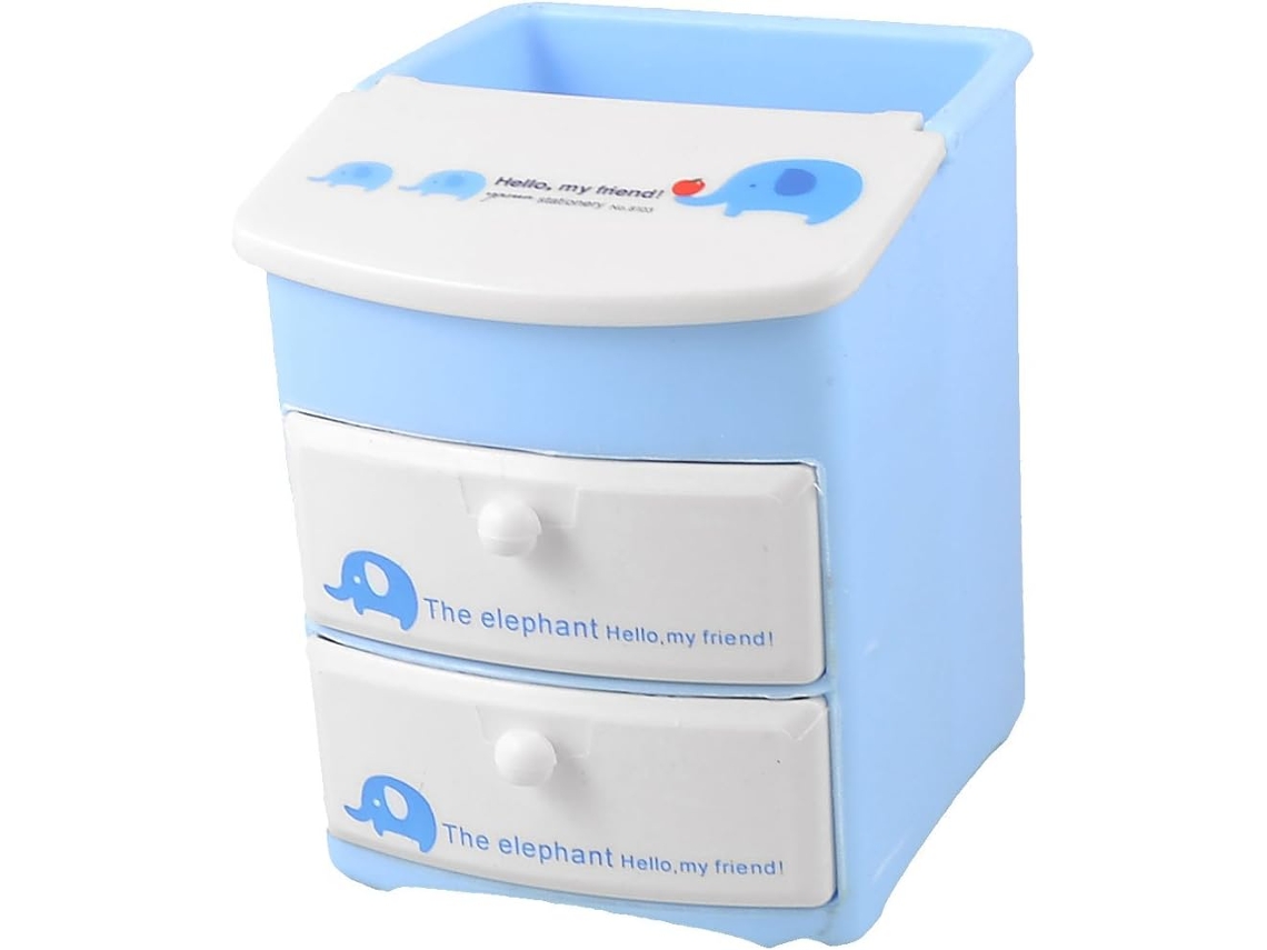 Conjunto de artigos de papelaria Ruilogod com gaveta para lápis de plástico, azul claro