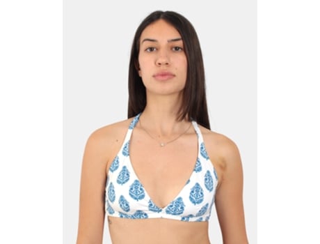Top de biquíni triangular com bojo e alças finas, estampa paisley, 10 Mc2 Saint Barth