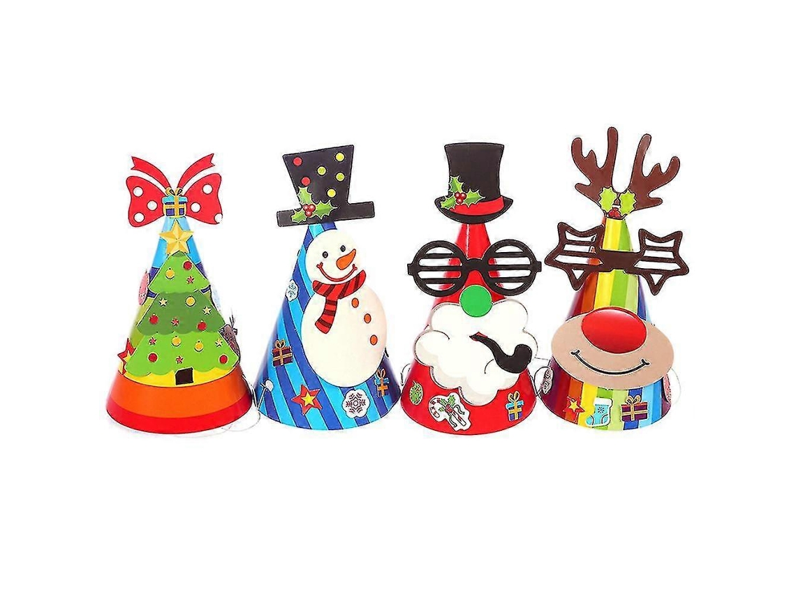 Conjunto De 12 Chapéus De Papel Criativos De Natal Com Desenhos Animados Para Crianças. Hengjian