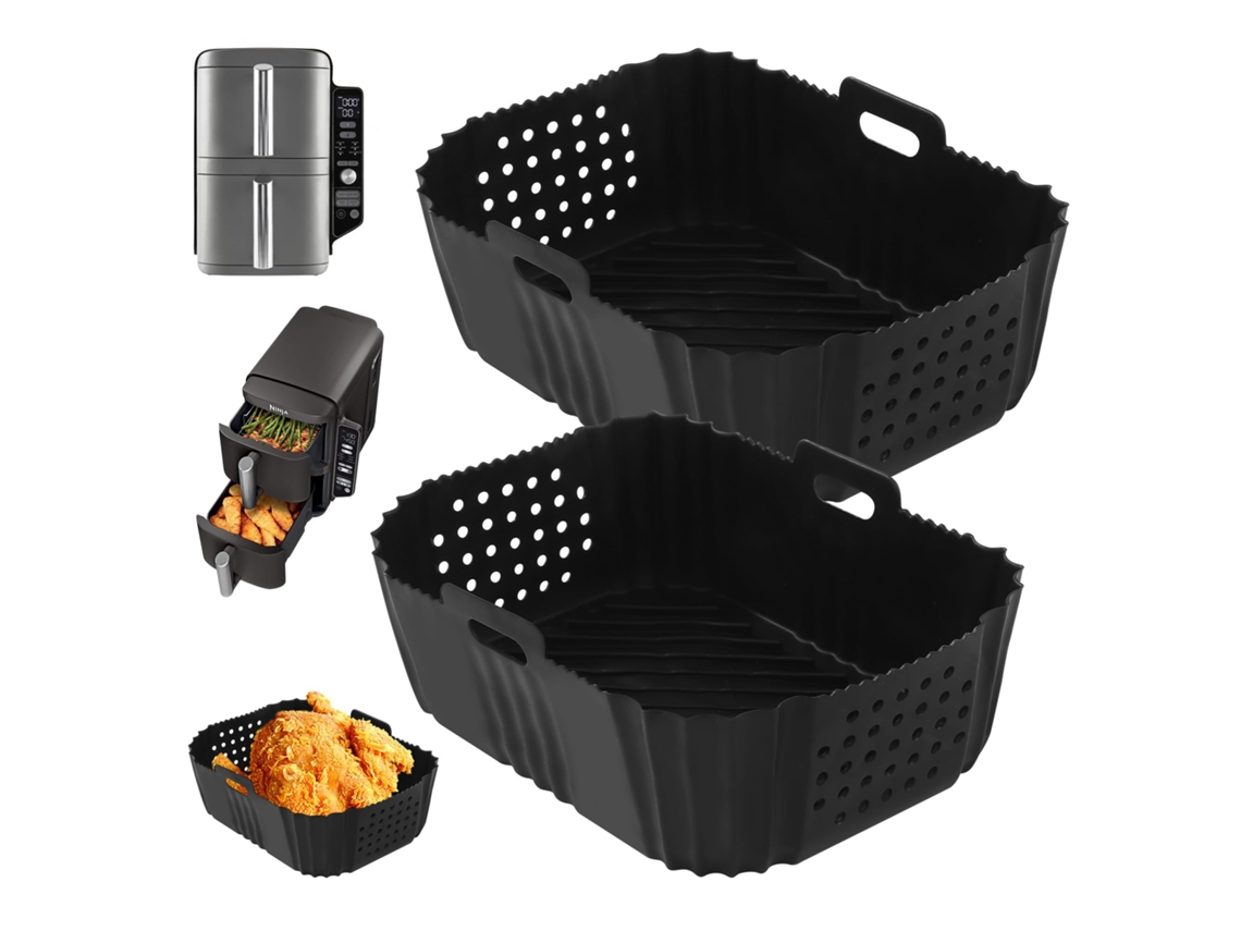 2pcs Forma De Silicone Para Air Fryer Ninja Double Stack Sl400eu 9.5l,compatível Com Ninja Af300eu E Af400eu