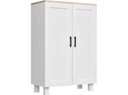 Armário Sala De Estar Melamina De Madeira Cor Branco 60x30x90 Cm Homcom