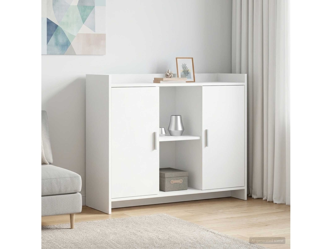 Vidaxl Buffet Branco 98,5 X 33 X 80 Cm Derivados De Madeira