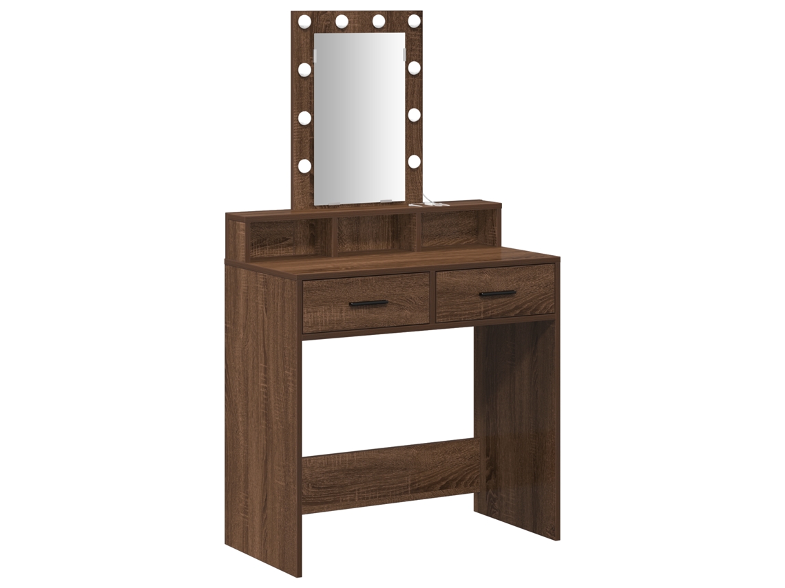 Conjunto 1 Mesa De Vestir Vidaxl Castanho Derivados De Madeira (79 X 41 X 140 Cm)