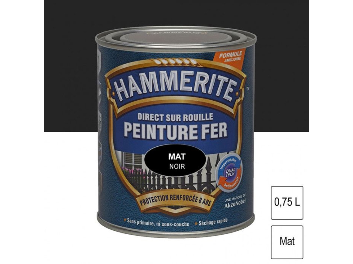 Hammerite Ironwork Matt Paint 0,75 L Preto Julien Pintura Exterior Mate Específico