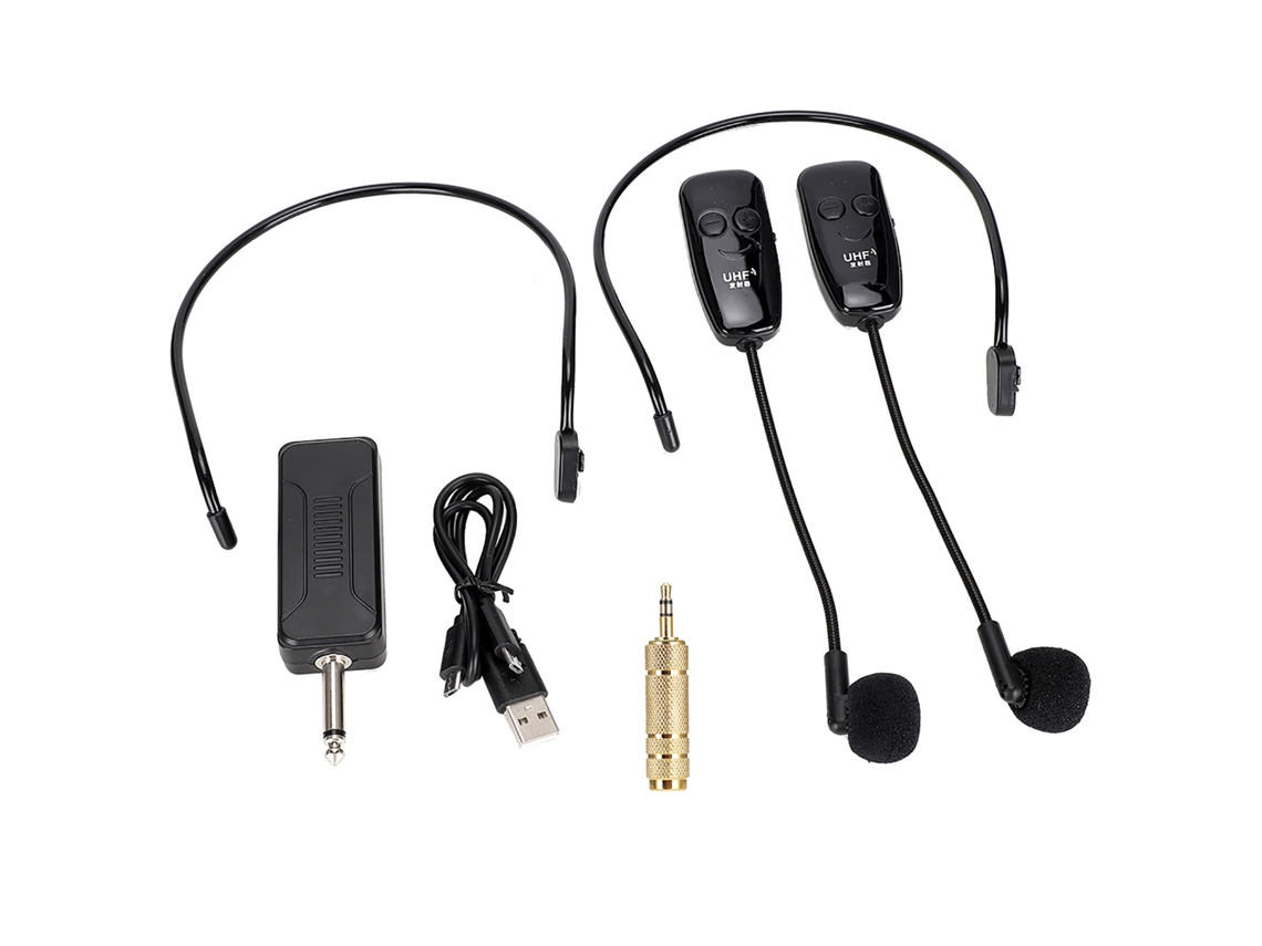 Aetheria 1 a 2 Microfones Sem Fio Uhf de Cabeça Profissionais para Amplificador e Computador