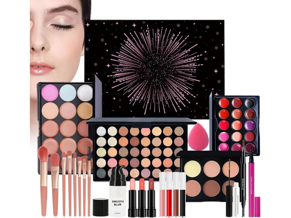 Kit De Maquiagem - Paleta De Batons E Pincel | Kit Completo