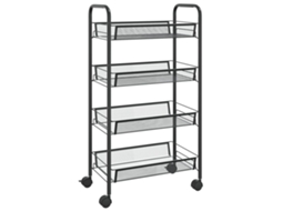 Kitchen Trolley, Kitchen Trolleys Vidaxl Preto Ferro (46 X 26 X 85 Cm)
