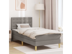 Vidaxl Estrutura De Cama Com Colchão Cinzento-acastanhado 100 X 200 Cm
