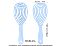 Escova de Cabelo Vazada para Secagem Rápida e Massagem do Couro Cabeludo Desembaraça os Cabelos e Cria Penteados. MDUG (azul)