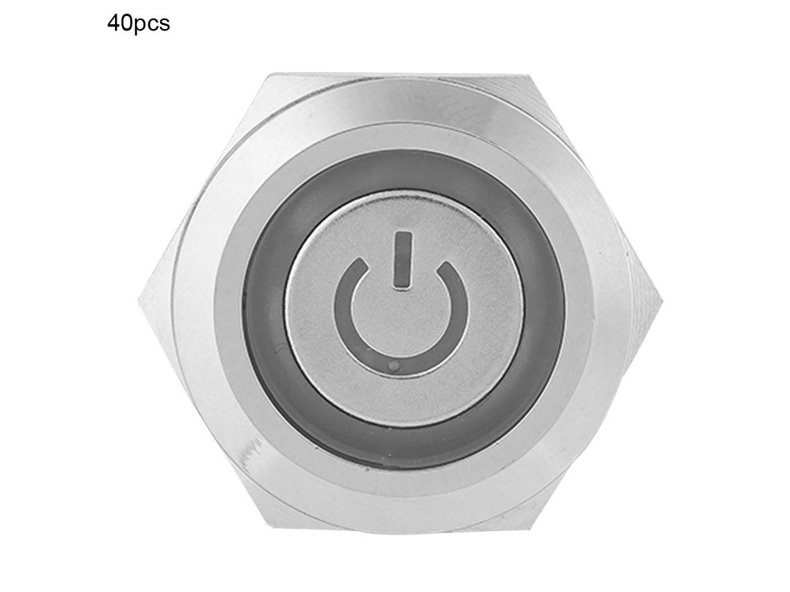 Interruptor Momentâneo Botão Aço Inox 19mm 24v Led Sunflare