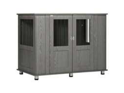 Gaiola Para Cães Em Casa, Canil Cinza Com Trava, Porta Magnética E Janela, Ideal Para Cães Extra Grandes.