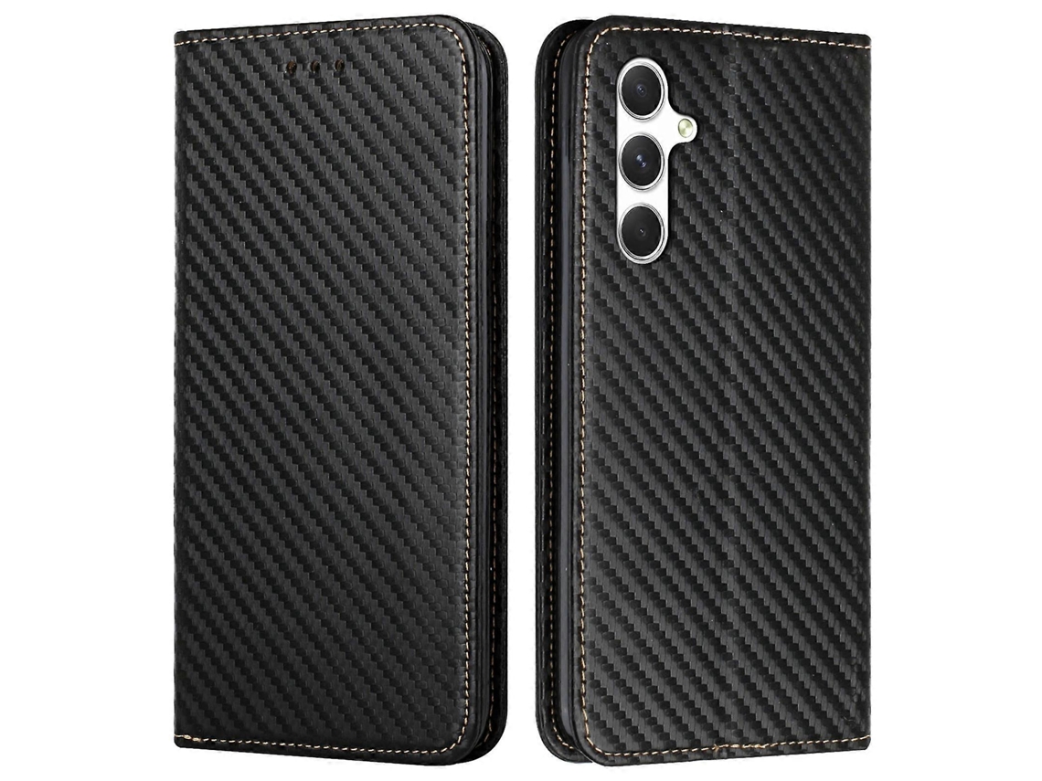 Compre Capa De Couro Flip Para Samsung Galaxy A26 5g / A16 5g / A16 4g Com Suporte E Fecho Magnético Forte, Preta