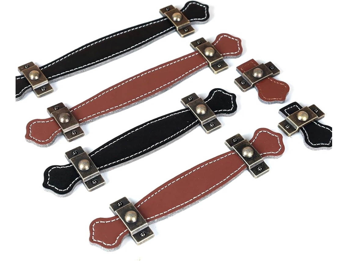 Conjunto De 1 6 10 Puxadores Couro Para Gavetas, Armários De Cozinha, 96 128mm, Puxadores Para Portas De Guarda Roupa E