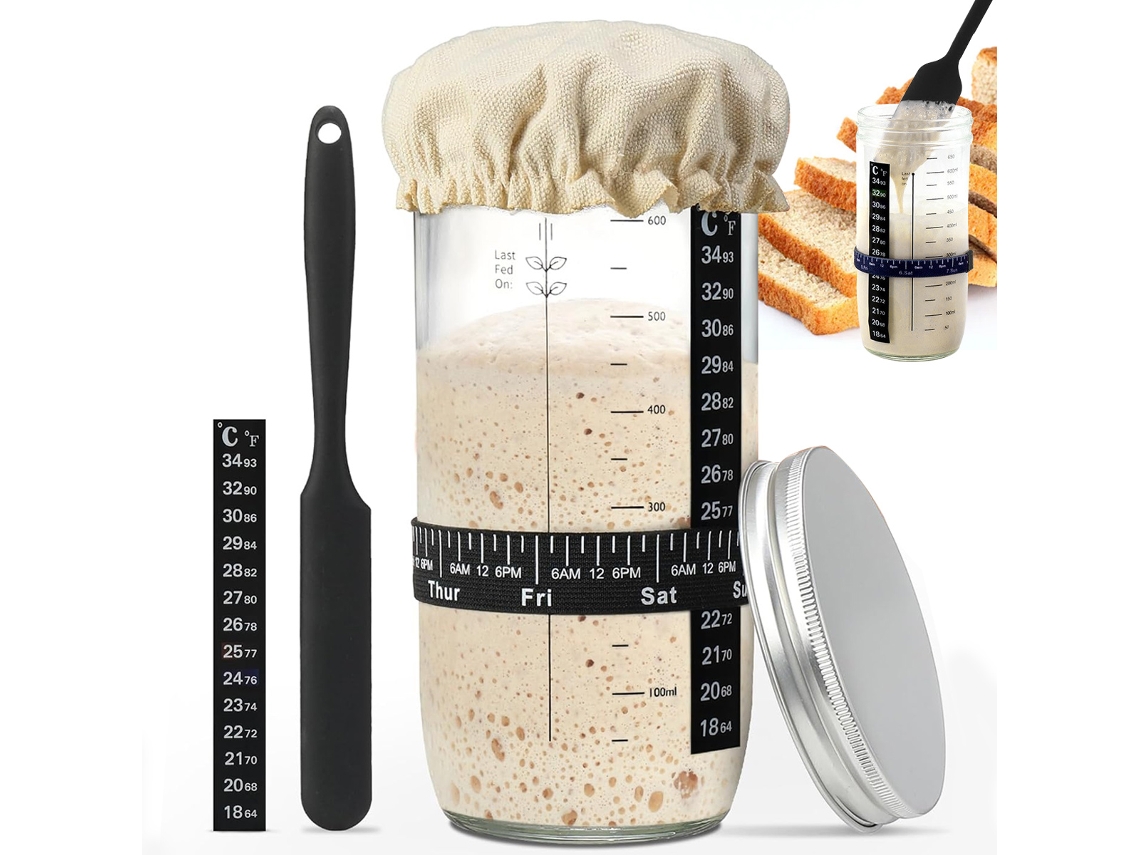 Acessórios Elegantes Para Fazer Pão, Em Vidro, 730 Ml, Pote De Vidro De Boca Larga De 730 Ml Com Tampa Hermética