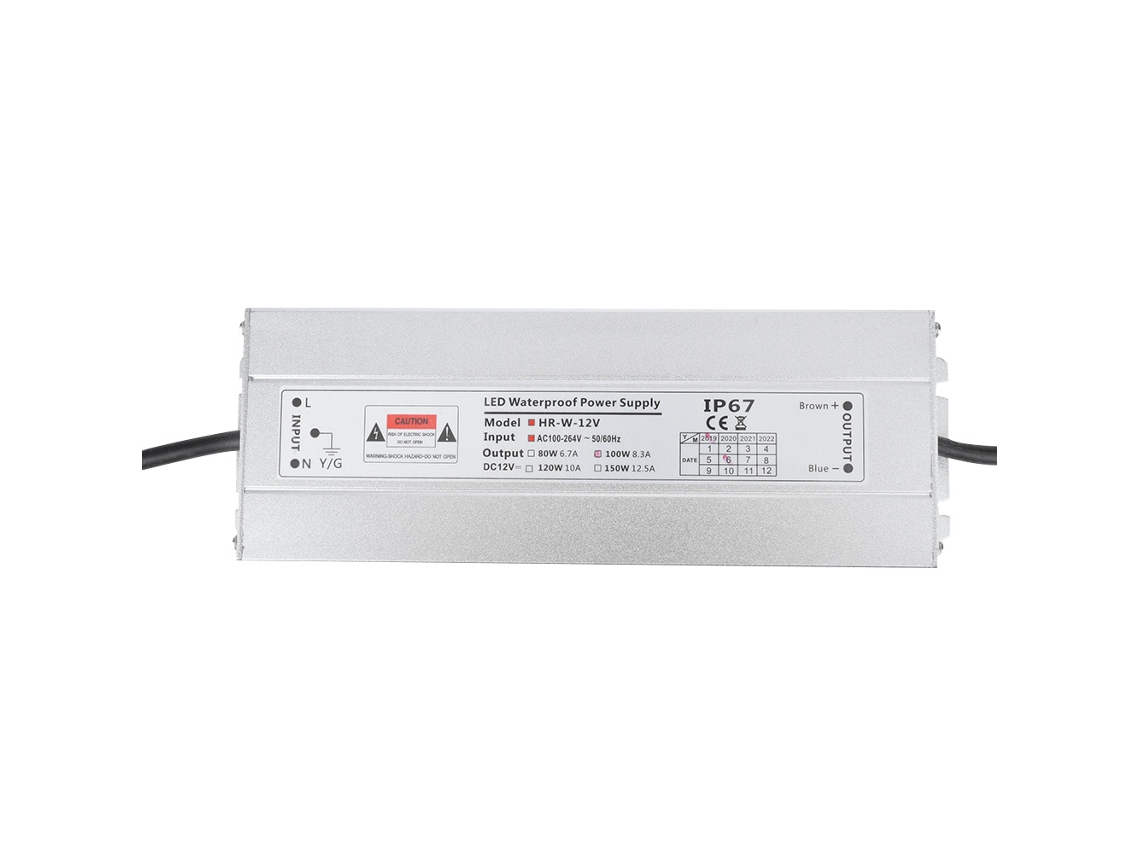 Fonte de Alimentação Led com Interruptor IP67 AC para DC 12v 8.3A 100W Caixa de Luz/Fita de Luz