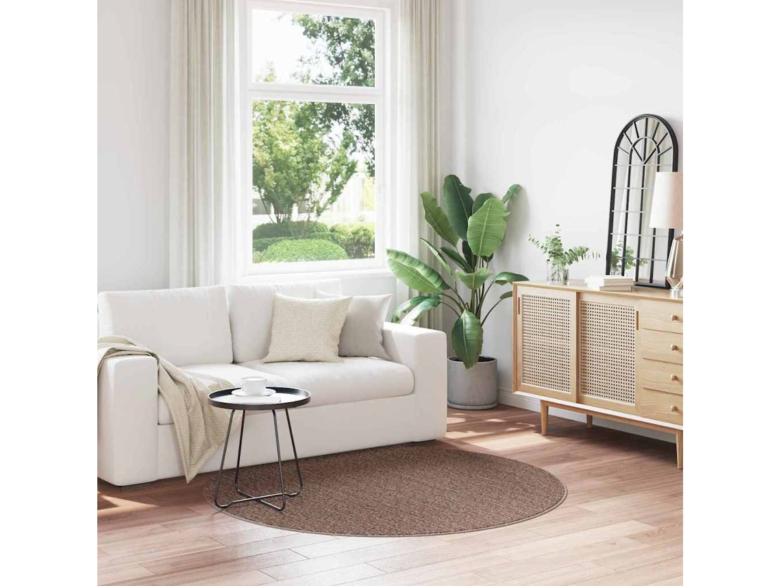 Vidaxl Tapete Shaggy Antiderrapante Castanho 160 X 160 Cm Pp