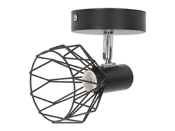 Apoio de Lâmpada Parede E14 Metal Estilo Industrial Preto ZYBLSSBB