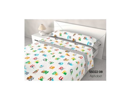 Conjunto de Lençóis HOMESECRET Alphabet (Algodão - 090 cm)