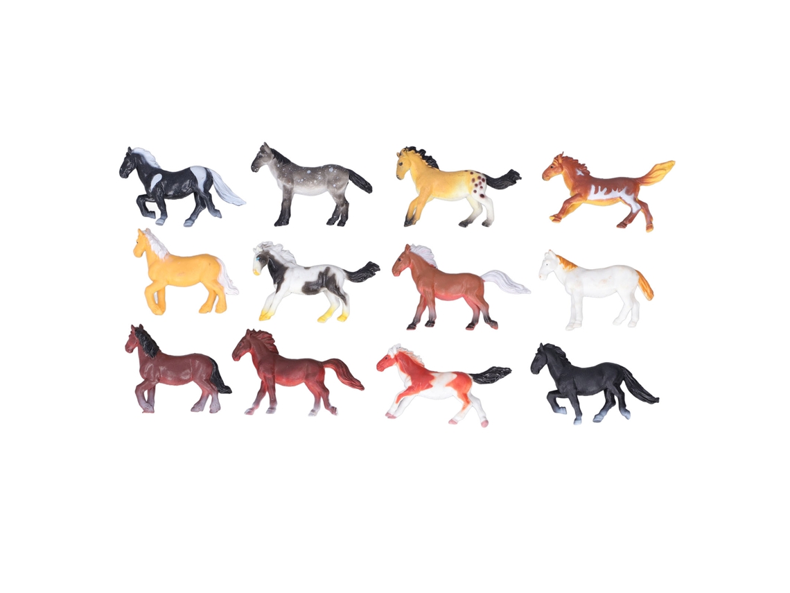 Primerox 12pcs Cavalos de Brinquedo Alta Simulação Plástico Miniaturas Cores Vibrantes Estimular Imaginação