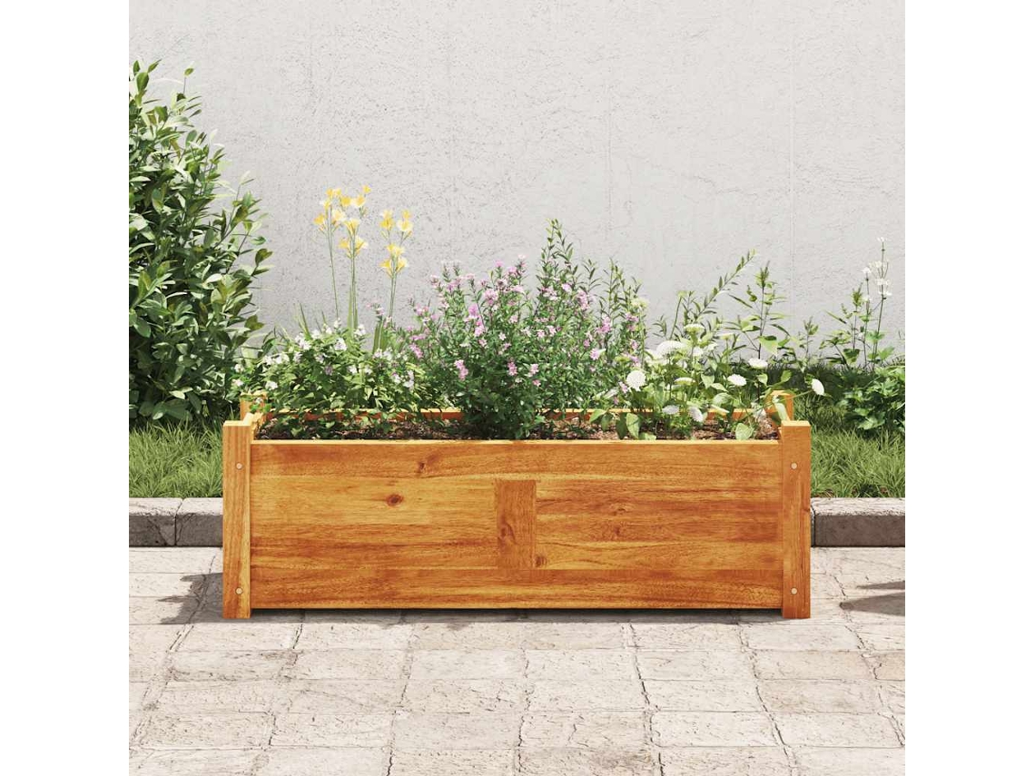 Canteiro Elevado De Jardim 76x27,6x25 Cm Madeira De Acã¡cia Dkd Home Decor