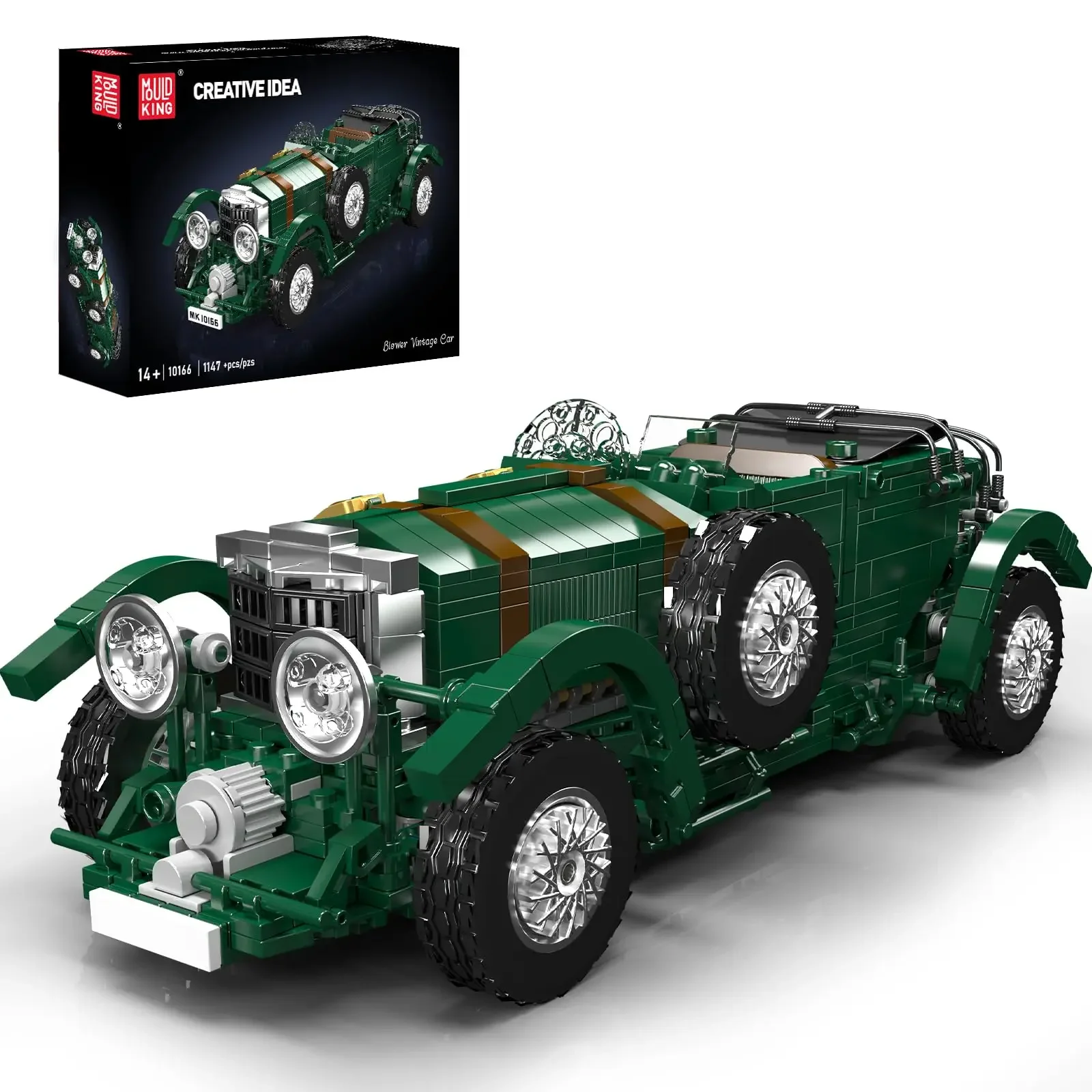 (1147 Peças) Mold King Classic Car Building Block Blower Classic Car Model Building Block Toy