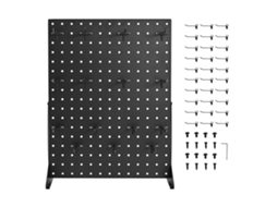 2 Pcs Expositor De Painel Perfurado Succebuy 44x33x11,4 Cm Com 30 Ganchos, Preto