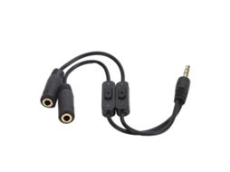 Conversor de Fone de Ouvido Mali para Casal Cavo Estéreo 3.5mm com Botão de Volume