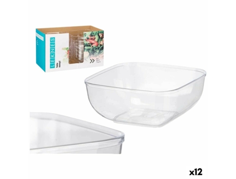 Conjunto de Pratos Leknes Ck80688 1 Plástico Transparente 5 L 25,5 x 12,3 x 25,5 Cm (12 Unidades)