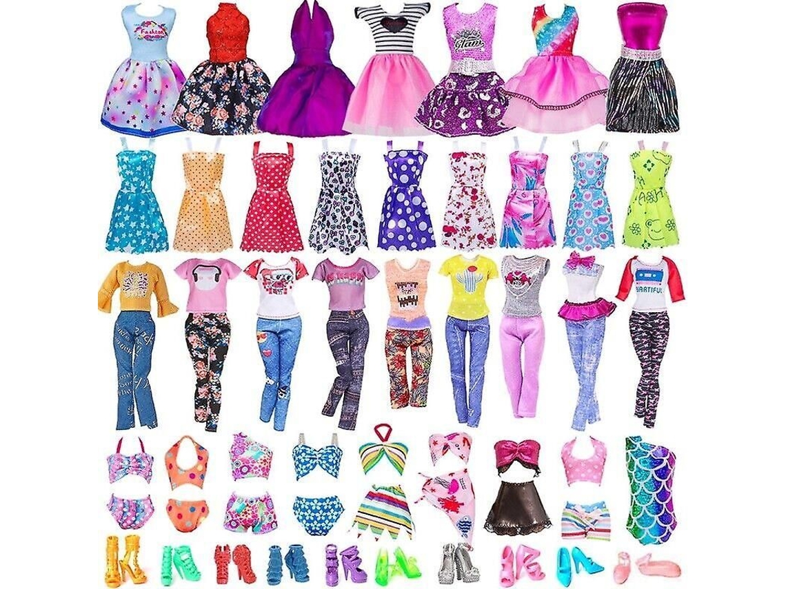 2026 conjunto de 32 Roupas e Acessórios para Boneca Barbie, Vestidos Mini Blusas Calças Sapatos Presente de Moda