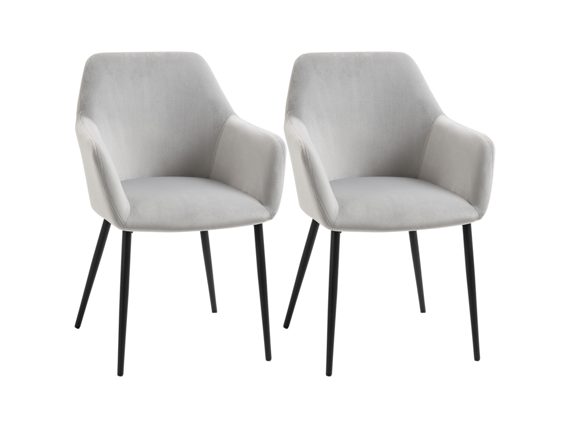 Conjunto de 2 Cadeiras Nórdicas com Encosto Curvo BTFORUS (54x57x80cm)