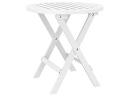 Maison Exclusive - Mesa De Jardim Dobrável Ø 46 Cm Madeira De Acácia Maciça Branco