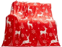 Manta de Natal Syjym com Papai Noel Estampa Digital Flocos Neve Ideal para Lazer, Macio, Quente, Ideal para Qu