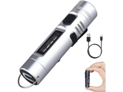 Lanterna Edc De Bolso Recarregável, Mini Com Luz Cob, Chaveiro 500