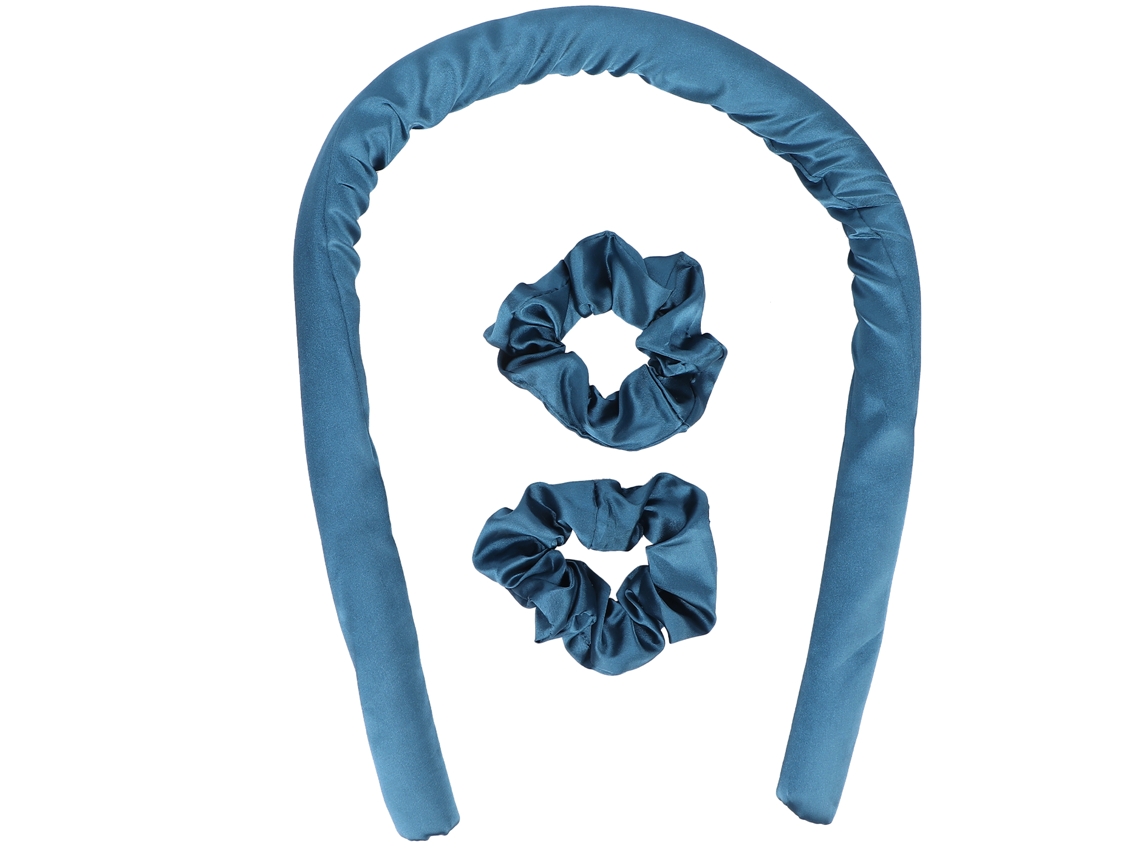 Rolo de cabelo sem calor para dormir, rolo de espuma, ferramenta de cachecóis faça você mesmo, azul escuro