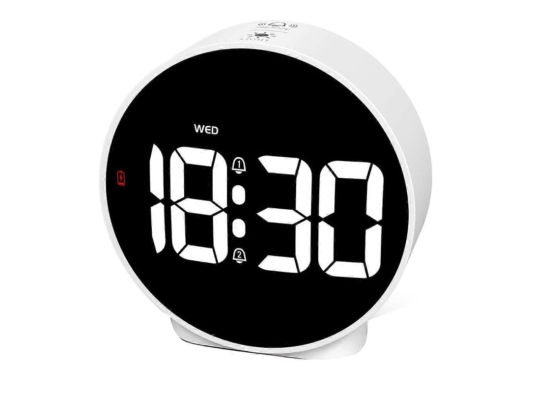 Despertador Digital De Viagem Branco