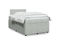 Vidaxl Cama Boxspring Com Colchão 120x190 Cm Veludo Cinzento-claro