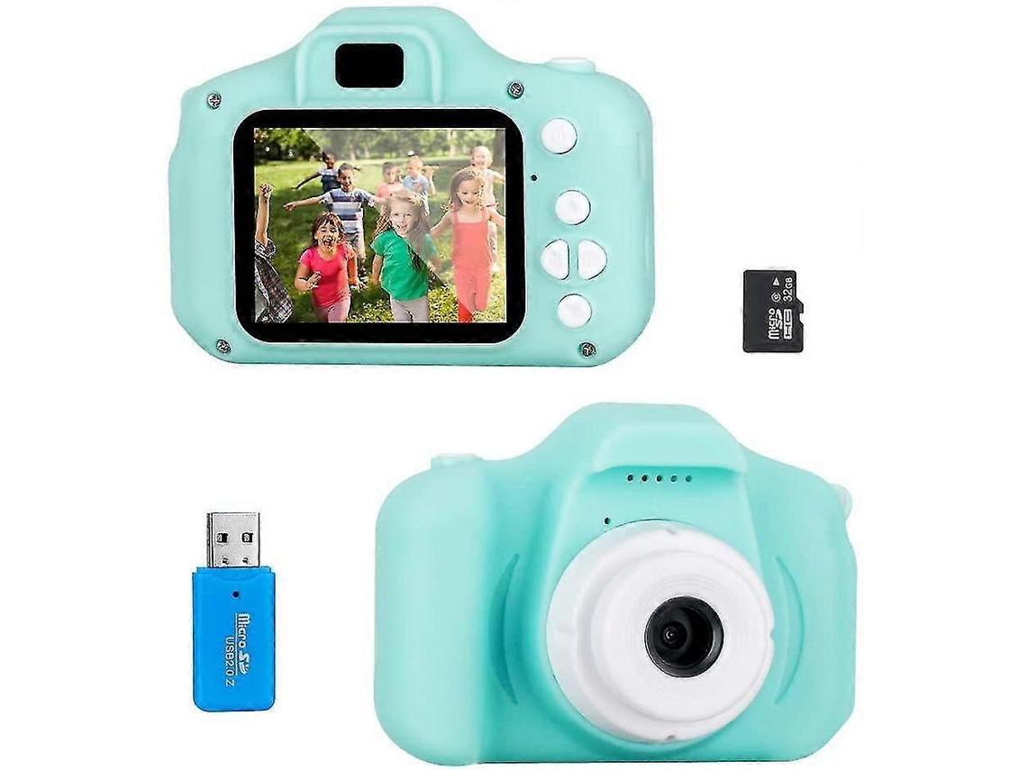 Câmeras Digitais Infantis De 2,0 Polegadas Com Cartão Tf De 32 Gb Para Meninos E Meninas, Verde Brilvibera