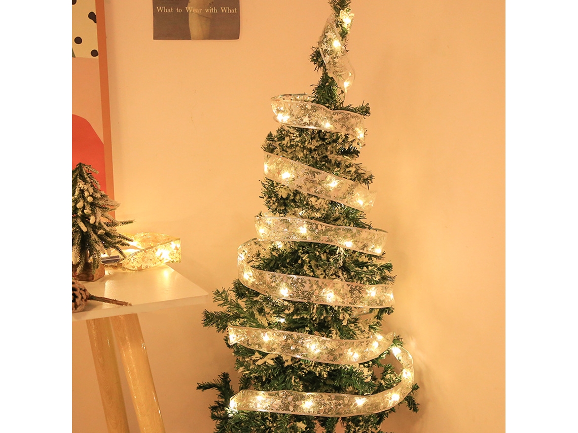 Pinheiro De Natal Verde 150cm 1.5m Branco Quente 5m Fita De Luz*