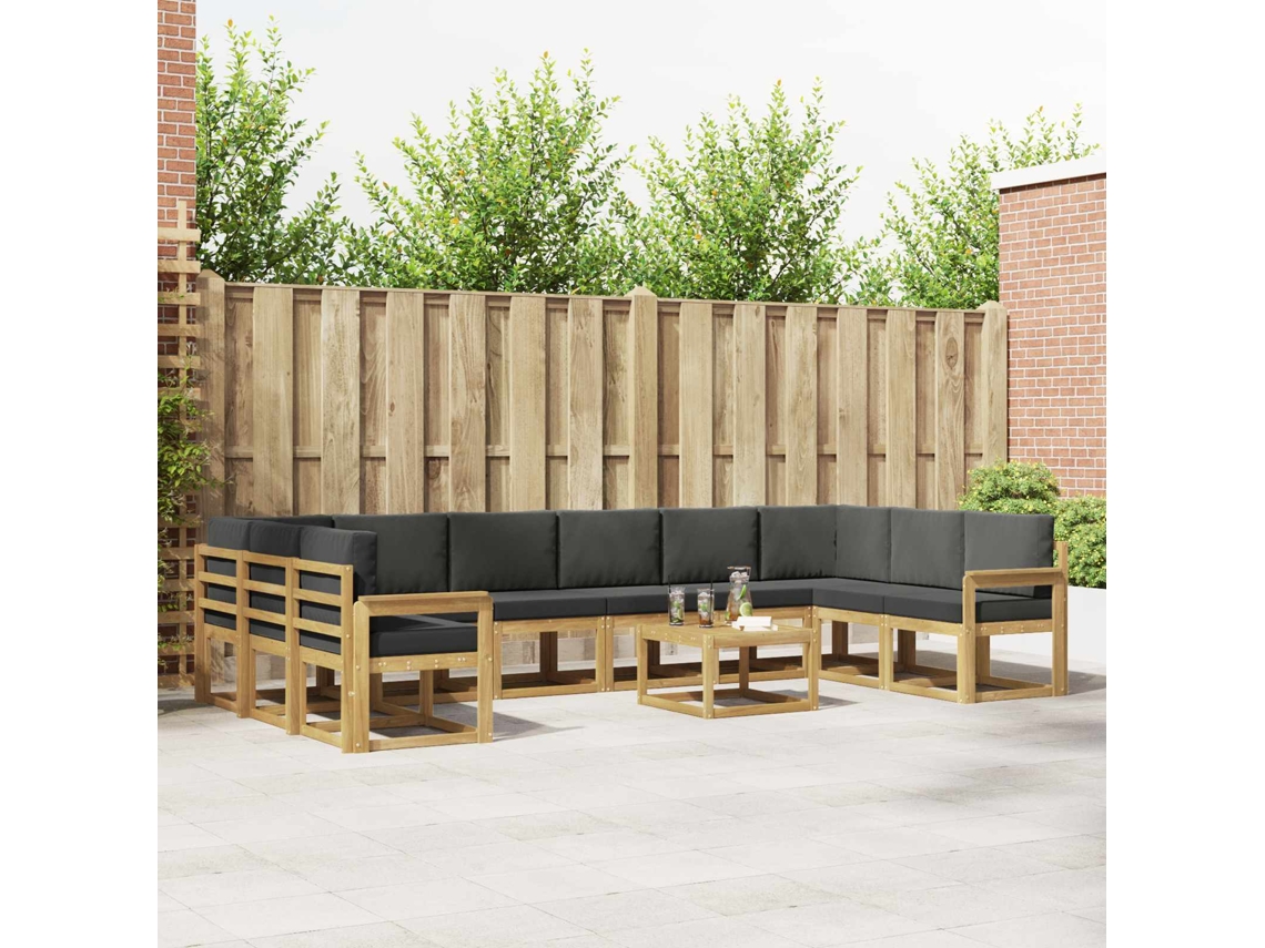 Vidaxl Conjunto De Sofás Para Exterior 11 Pcs Branco E Antracite